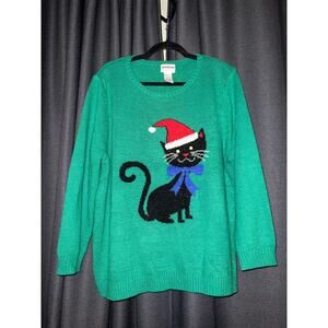 Ugly Christmas Sweater Xmas Size XL Petite Cat